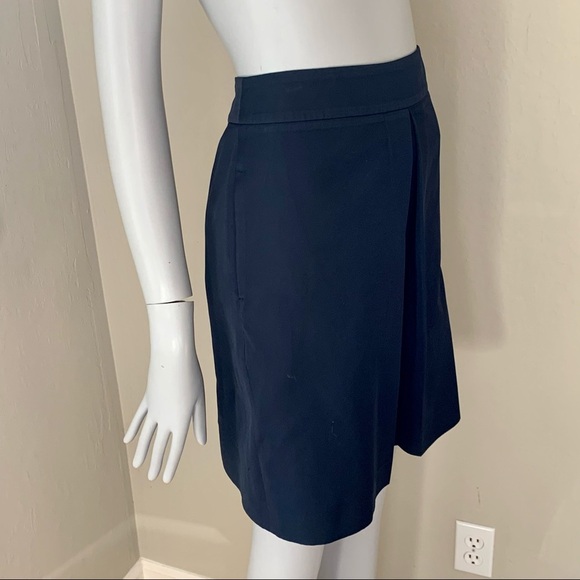 MAXMARA Weekend Pleated A-Line Skirt Navy Blue - Picture 9 of 15